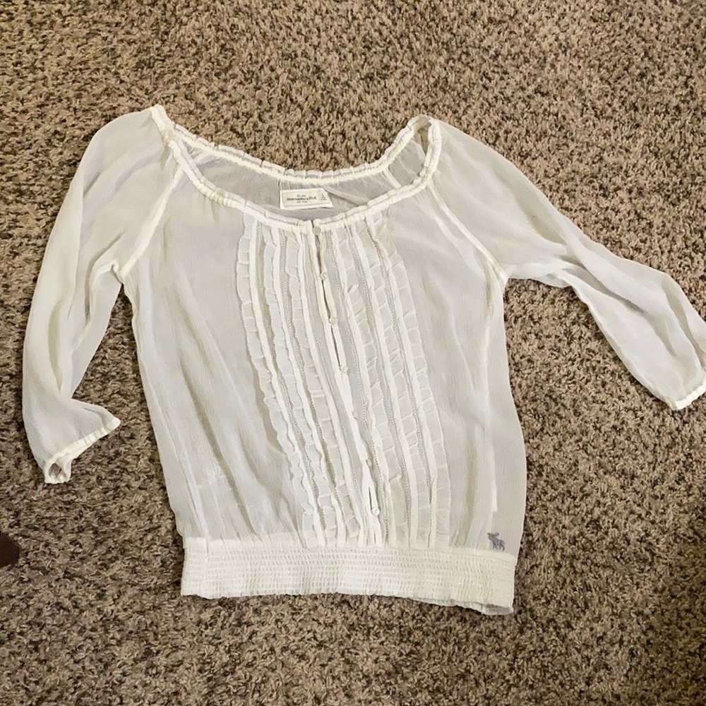 White chiffon Abercrombie blouse